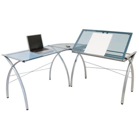 STUDIO DESIGNS Studio Designs 50306 Futura LS WorkCenter with Tilt - Silver-Blue Glass 50306